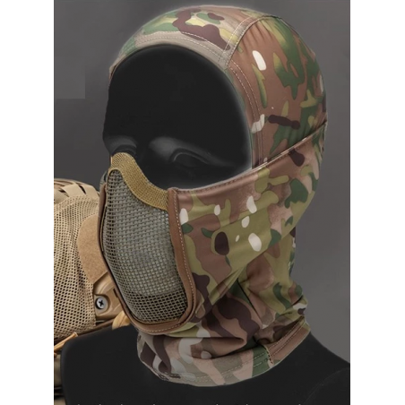 Balaclava Shadow with Steel Half Fighter Face Mask multicam [Wosport]